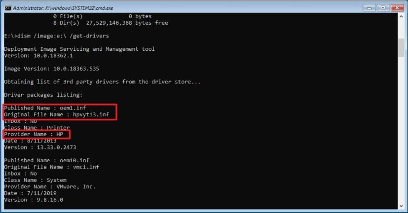 How to uninstall driver from recovery environment on Windows 10