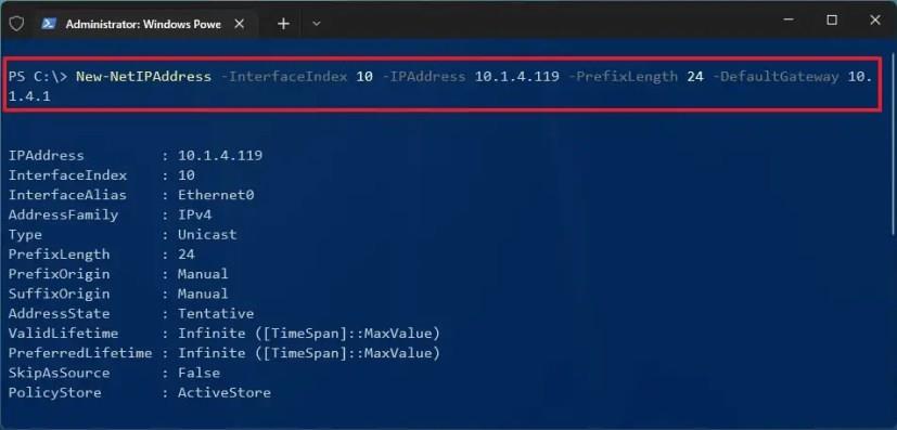 How to set a static IP address on Windows 11