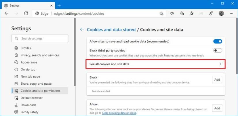 How to view and delete site cookies on Microsoft Edge