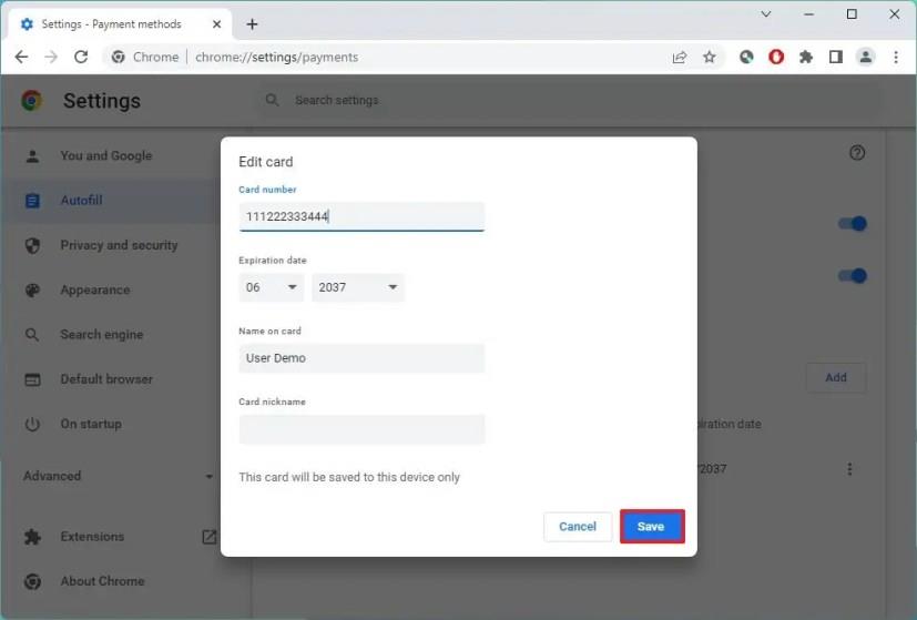 How to delete autofill entries on Google Chrome