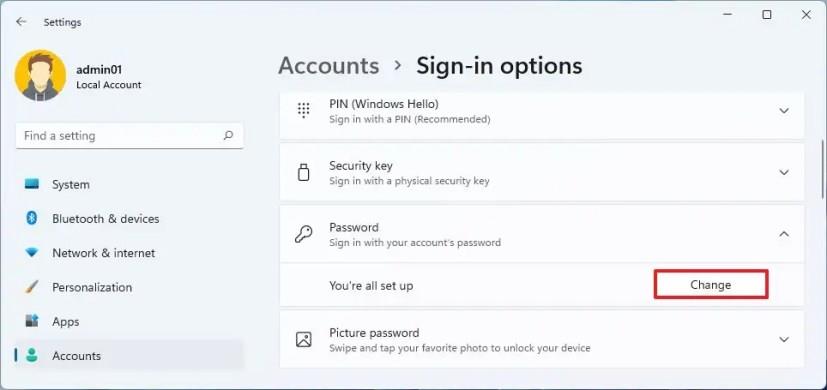 How to remove login password on Windows 11