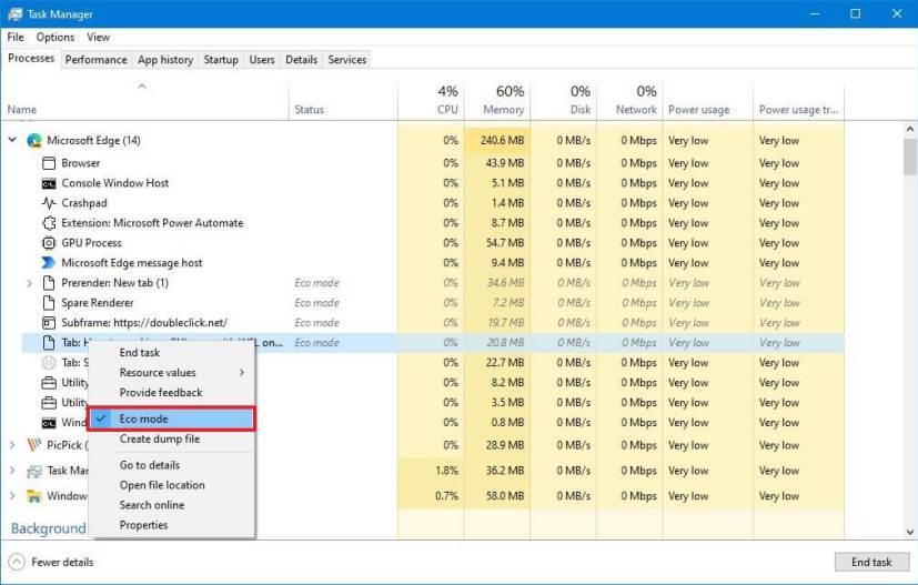 How to use Eco mode in apps to improve performance on Windows 10