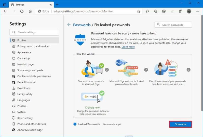 How to check for compromised passwords on Microsoft Edge