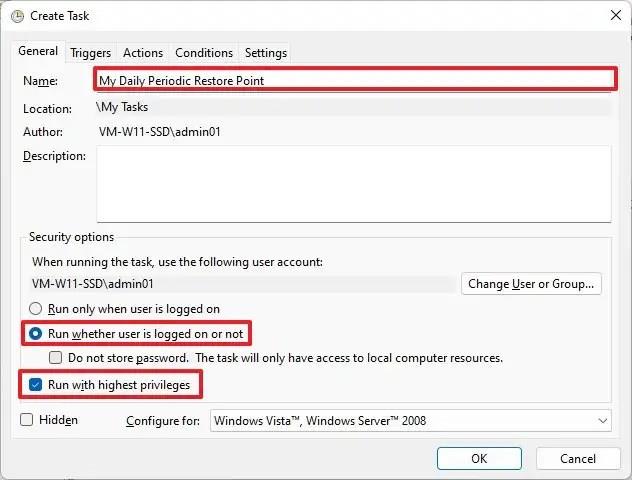 How to schedule automatic restore points on Windows 11