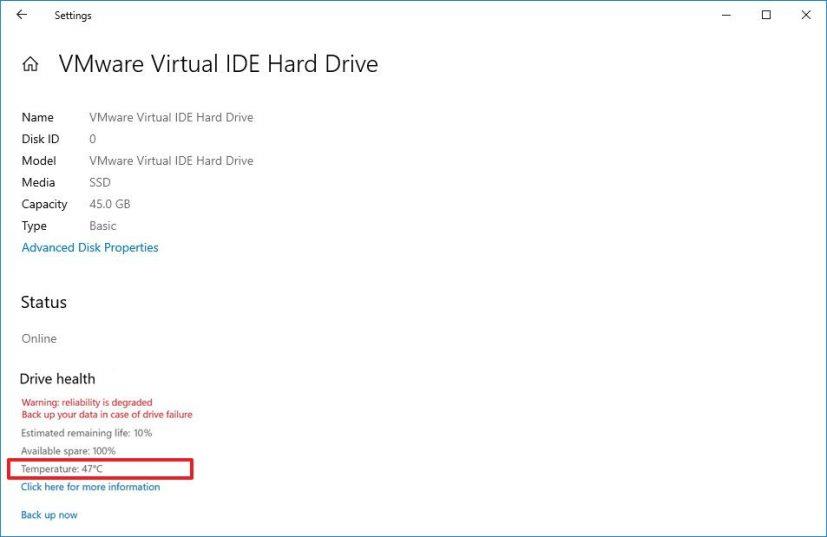 How to check drive temperature on Windows 10