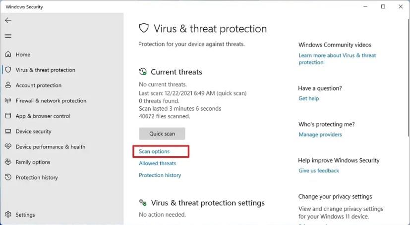 How to do offline virus scan with Microsoft Defender on Windows 11