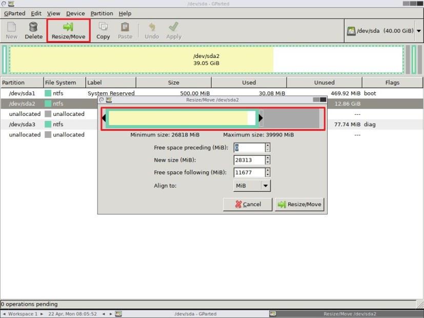 HOW TO RESIZE PARTITION ON WINDOWS 11 OR 10 USING GPARTED