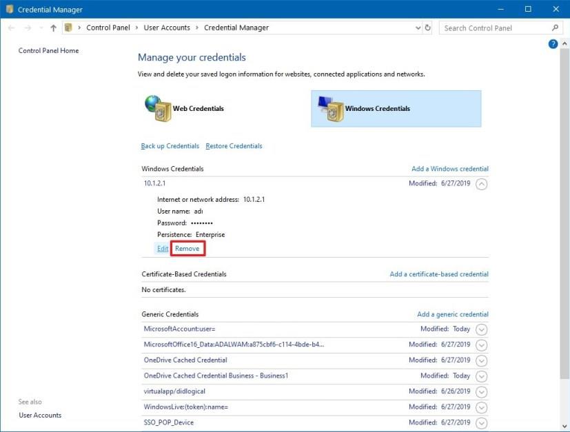 How to use Credential Manager on Windows 10