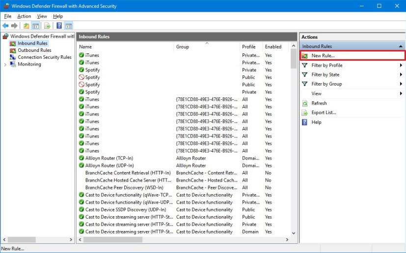 How to open firewall port on Windows 10