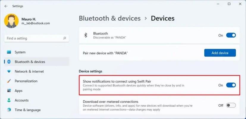 How to enable Bluetooth Swift Pair on Windows 11