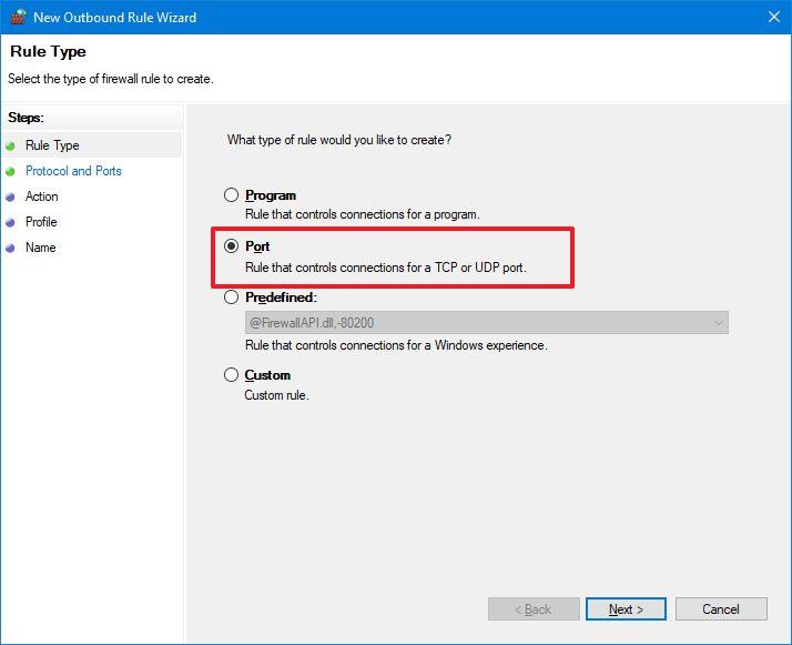 How to open firewall port on Windows 10