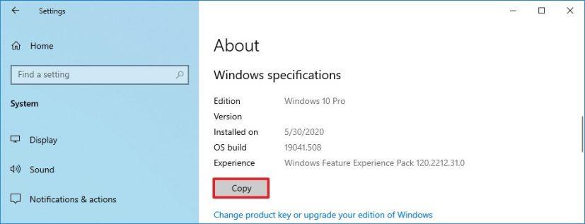 How to copy and paste hardware specs on Windows 10