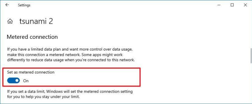 Windows 10 lets you set Wi-Fi and Ethernet as metered connections