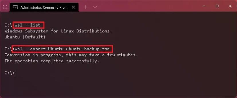 How to backup Linux distro on WSL