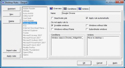 Dexpot: Expand Windows workspace with many virtual-desktops