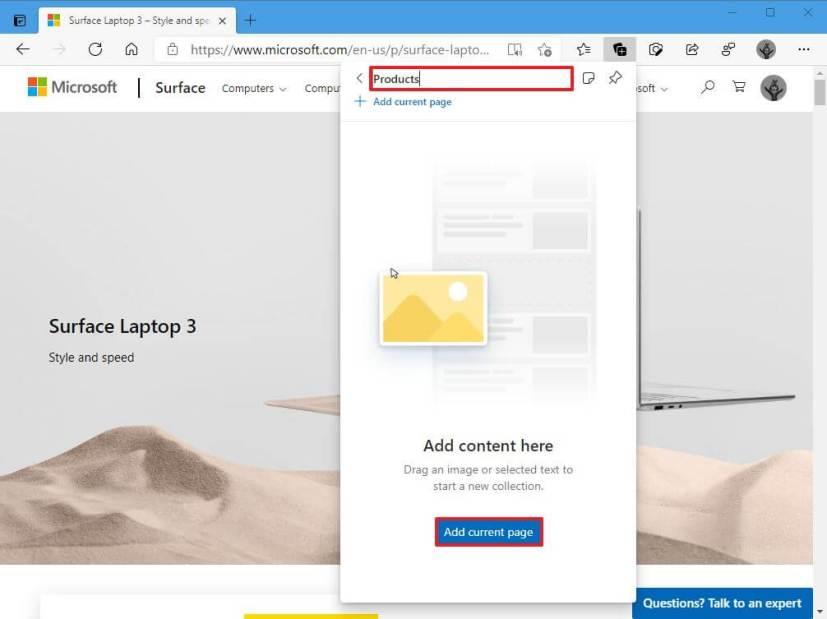 How to use Collections feature on Microsoft Edge