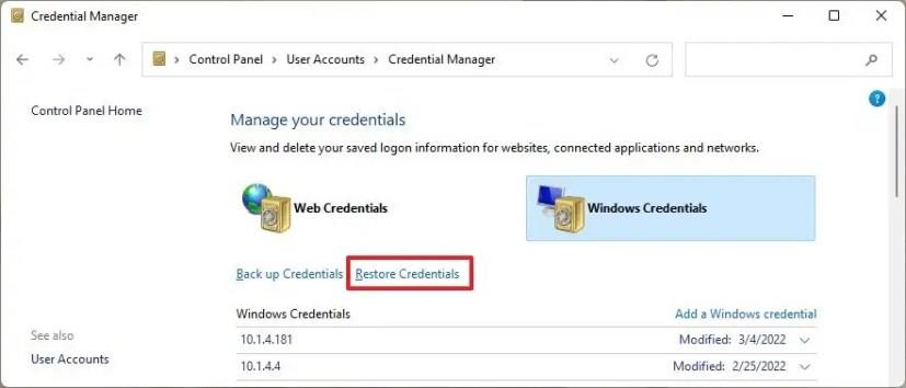 How to use Credential Manager on Windows 11