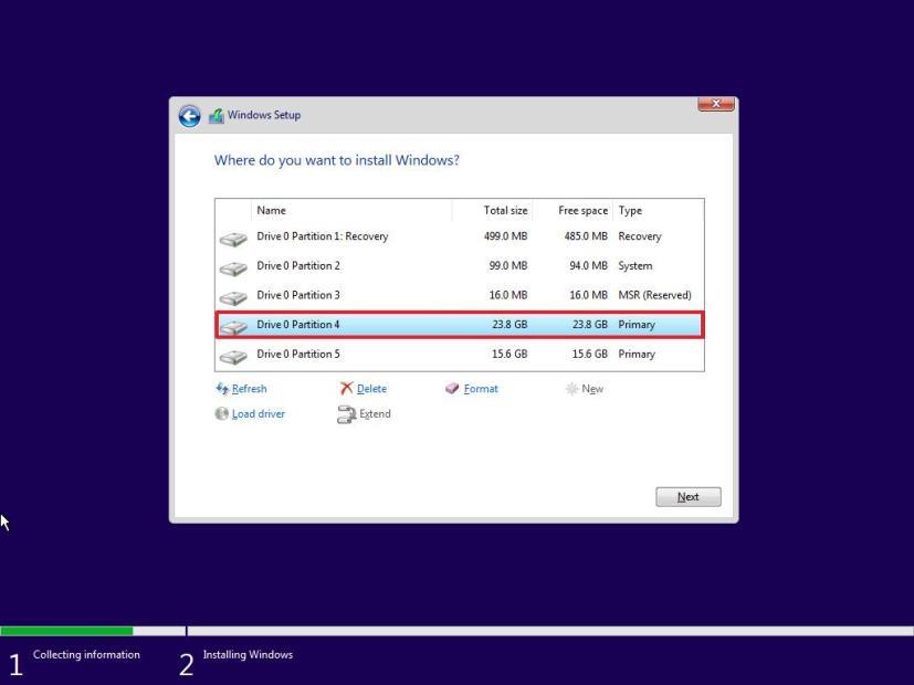 How to create custom partition to install Windows 10