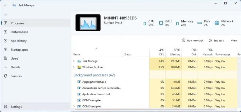 Windows 11 gets new Task Manager with dark mode support