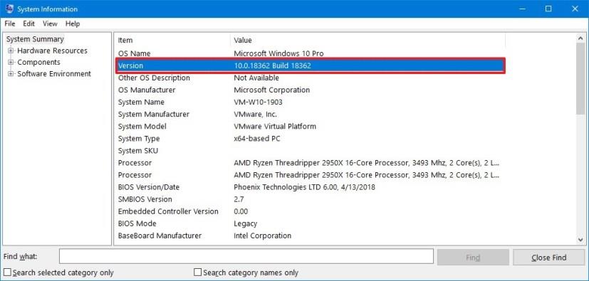 How to determine version of Windows 10