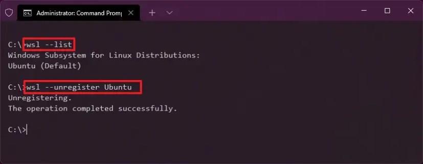 How to remove Linux distro from WSL