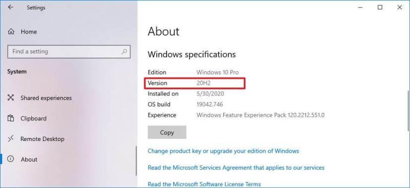 How to determine version of Windows 10