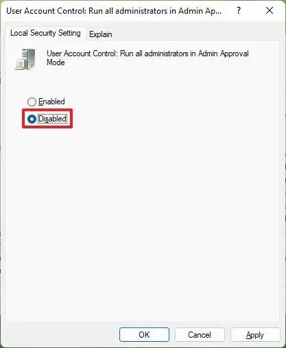 How to disable User Account Control (UAC) on Windows 11