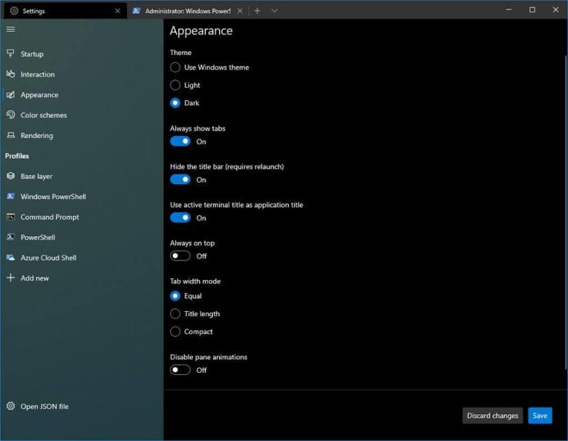 WINDOWS TERMINAL NEW SETTINGS UI CLOSER LOOK