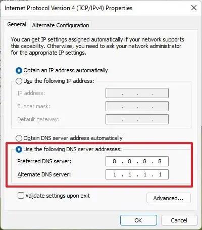 How to change DNS server address on Windows 11