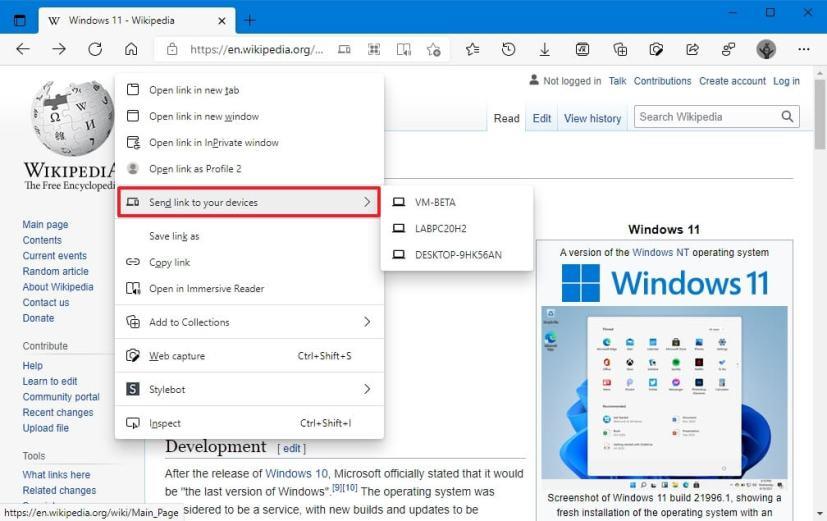 How to send tabs to other devices with Microsoft Edge on Windows 10