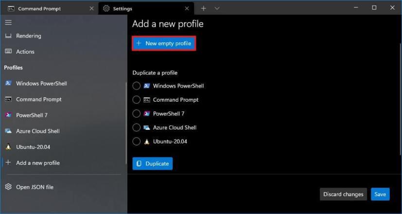 How to create or duplicate profiles on Windows Terminal