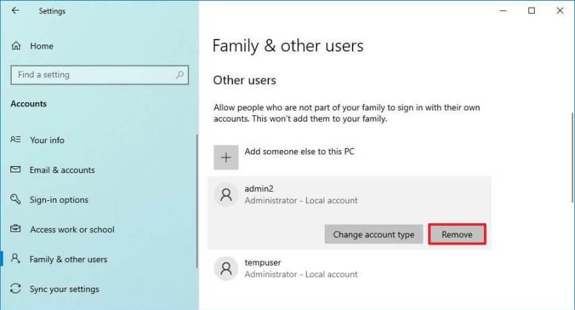How to create local account on Windows 10