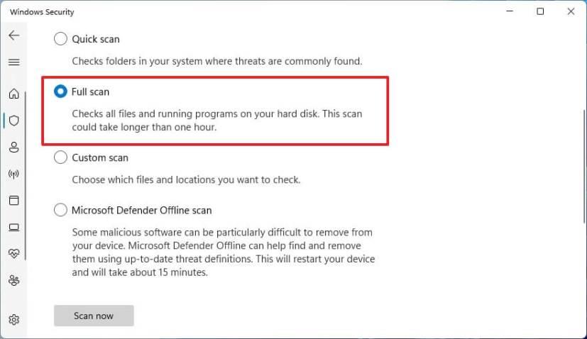 How to run Microsoft Defender full virus scan on Windows 11