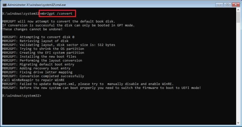 Convert MBR drive to GPT to enable UEFI and Secure Boot for Windows 11