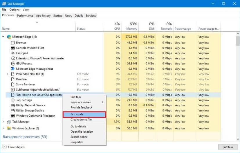 How to use Eco mode in apps to improve performance on Windows 10