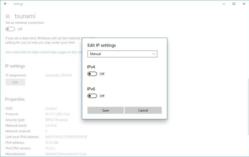 How to set a static IP address on Windows 10