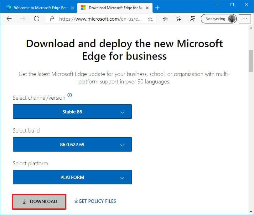 How to rollback previous version of Microsoft Edge