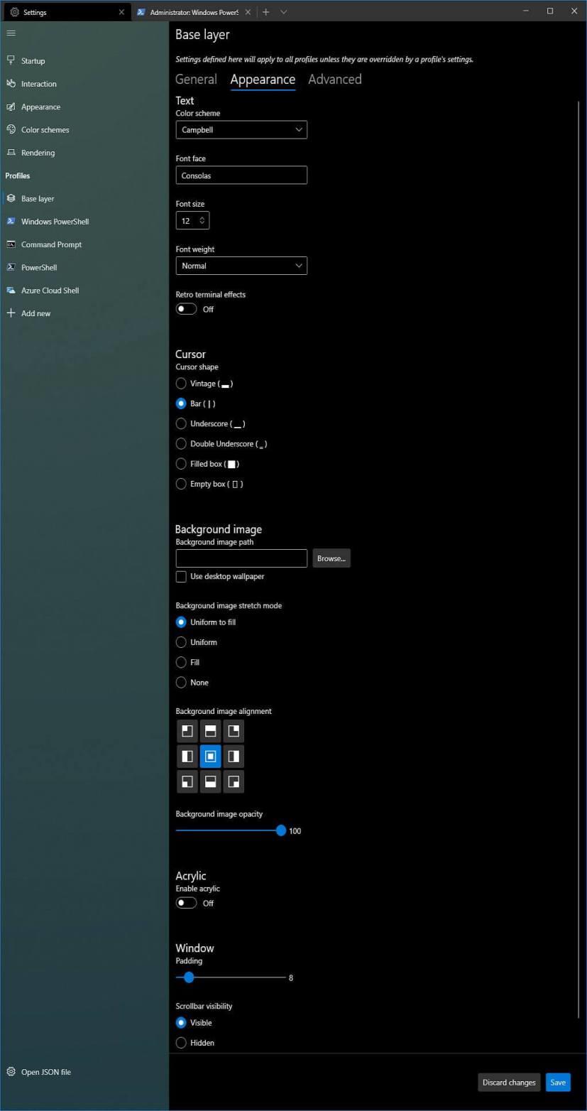 WINDOWS TERMINAL NEW SETTINGS UI CLOSER LOOK