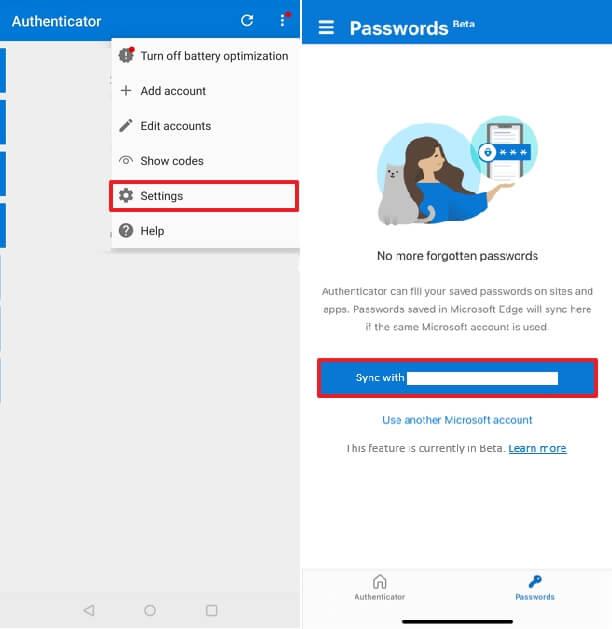 How to set up Microsoft Authenticator password manager on Android