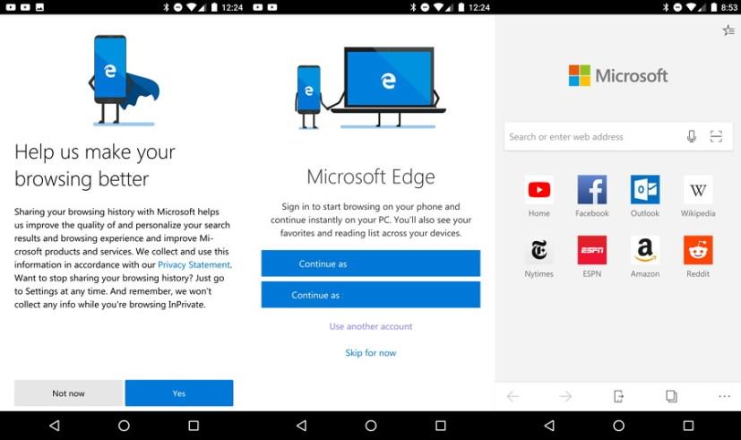 Microsoft Edge app ready for download on Android