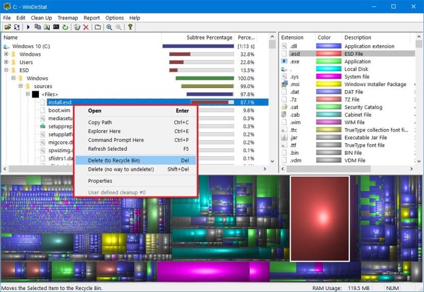 How to analyze hard drive space with WinDirStat on Windows 10