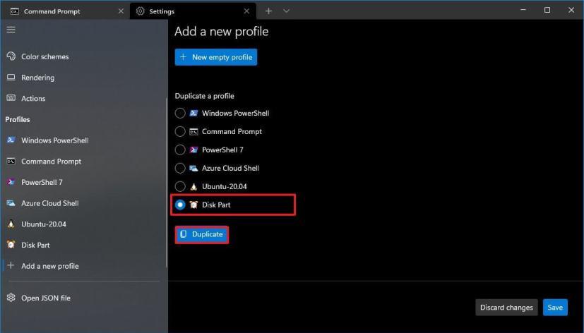 How to create or duplicate profiles on Windows Terminal