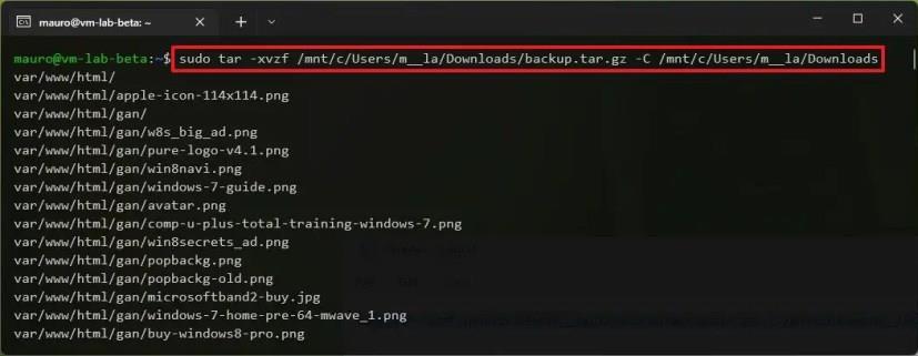 How to extract .tar.gz files on Windows 11