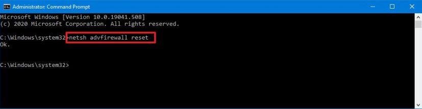 How to reset firewall settings on Windows 10