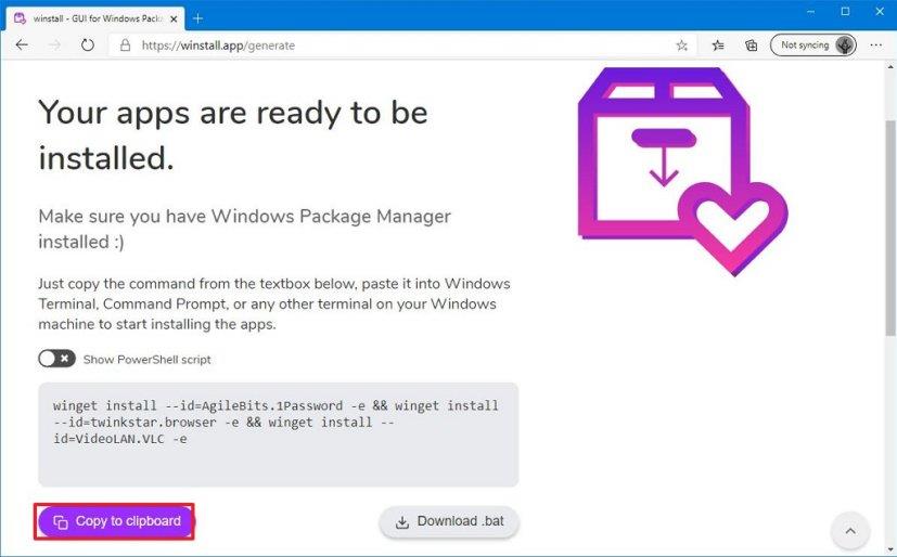 How to install multiple apps using winget with winstall on Windows 10