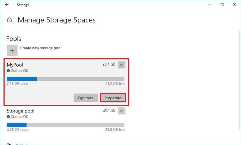 How to change pool name in Storage Spaces on Windows 10