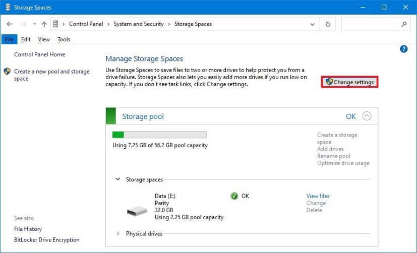 How to delete pool in Storage Spaces on Windows 10