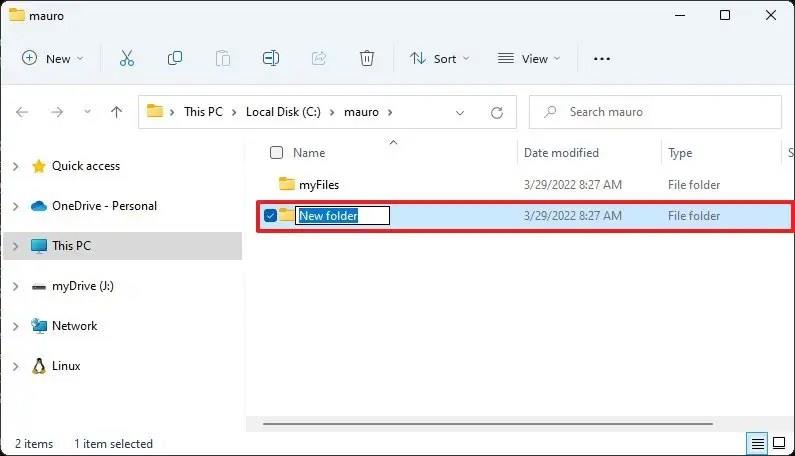 How to create new folder on Windows 11