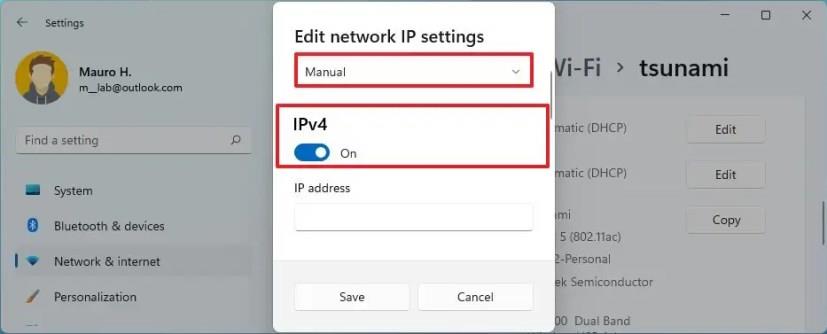 How to set a static IP address on Windows 11