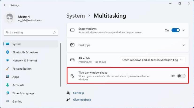 How to enable or disable Aero Shake on Windows 11